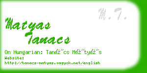 matyas tanacs business card